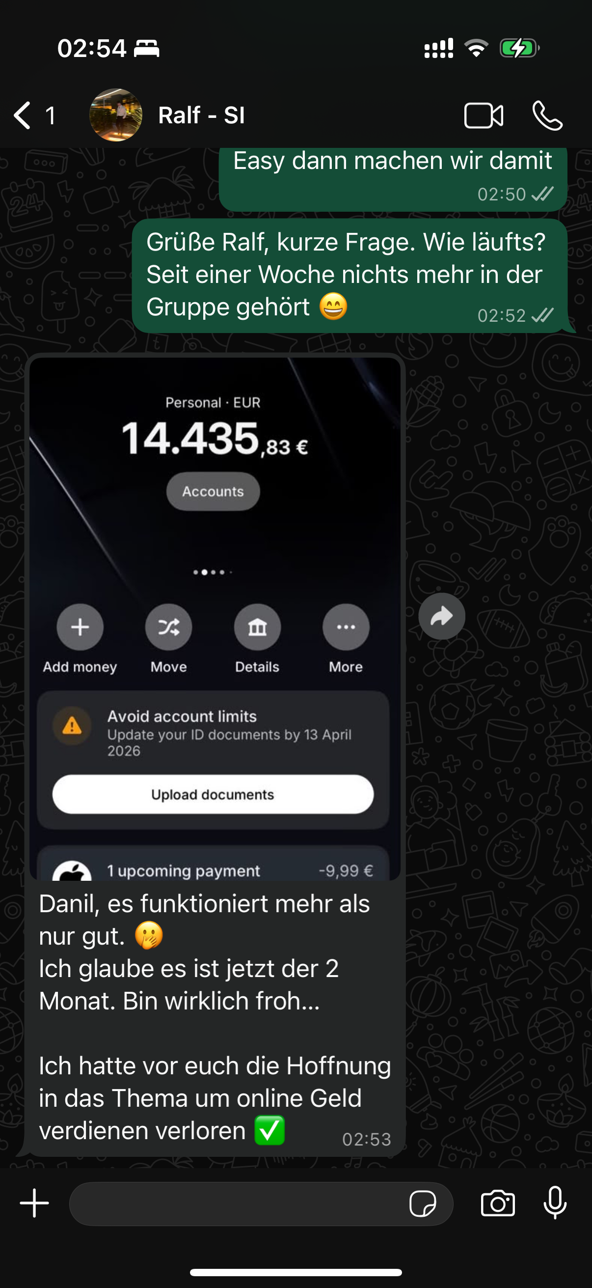 Teilnehmer Screenshot