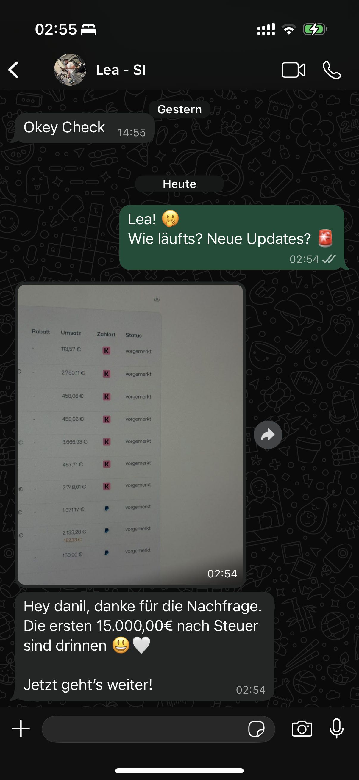 Teilnehmer Screenshot