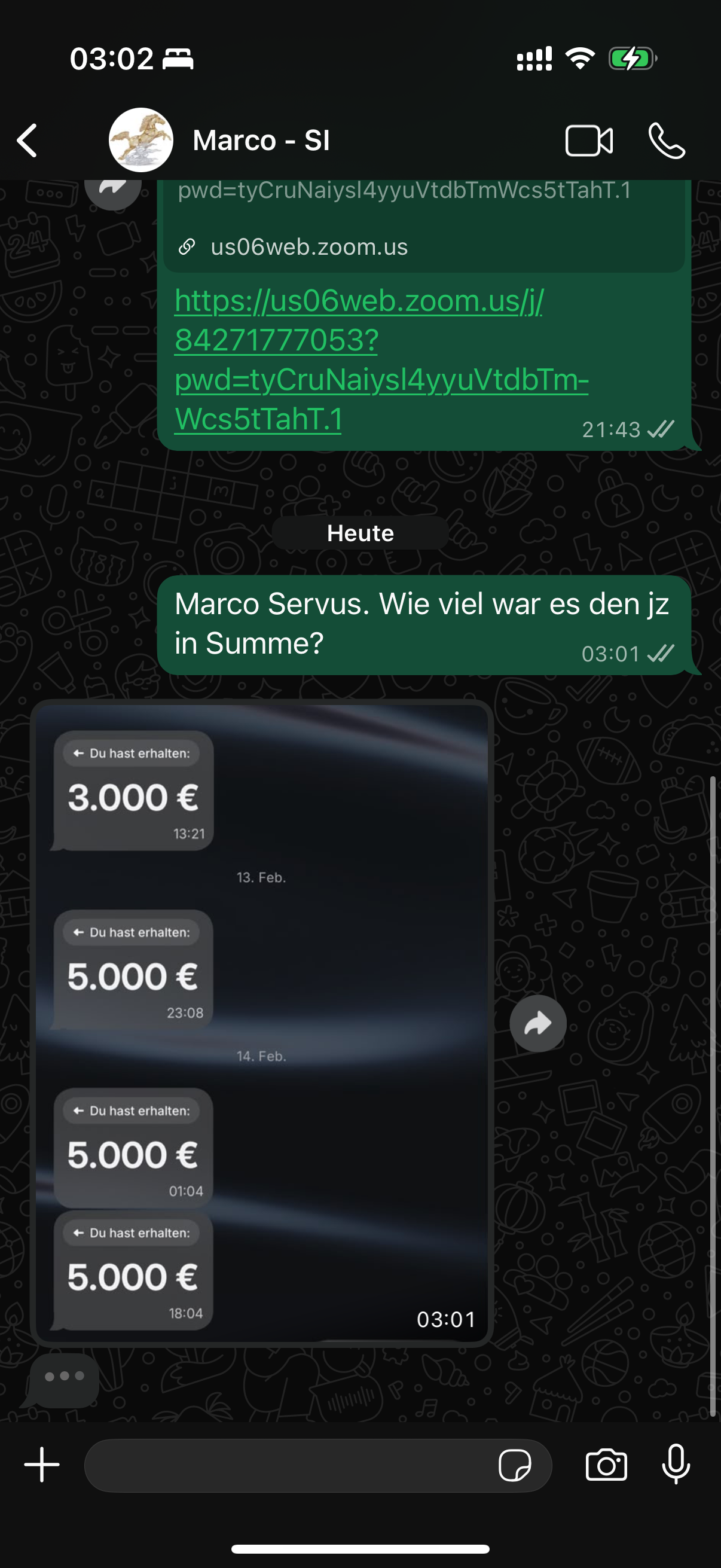 Teilnehmer Screenshot